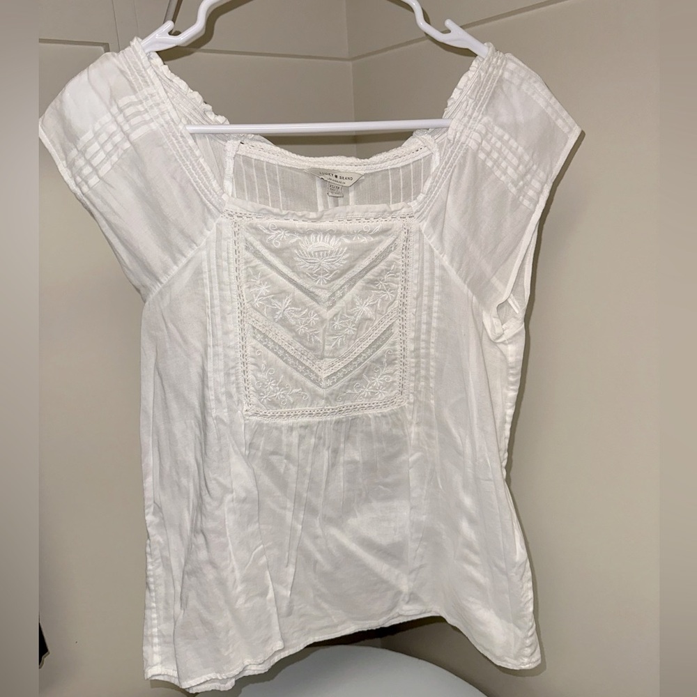 Lucky Brand Thin White Blouse